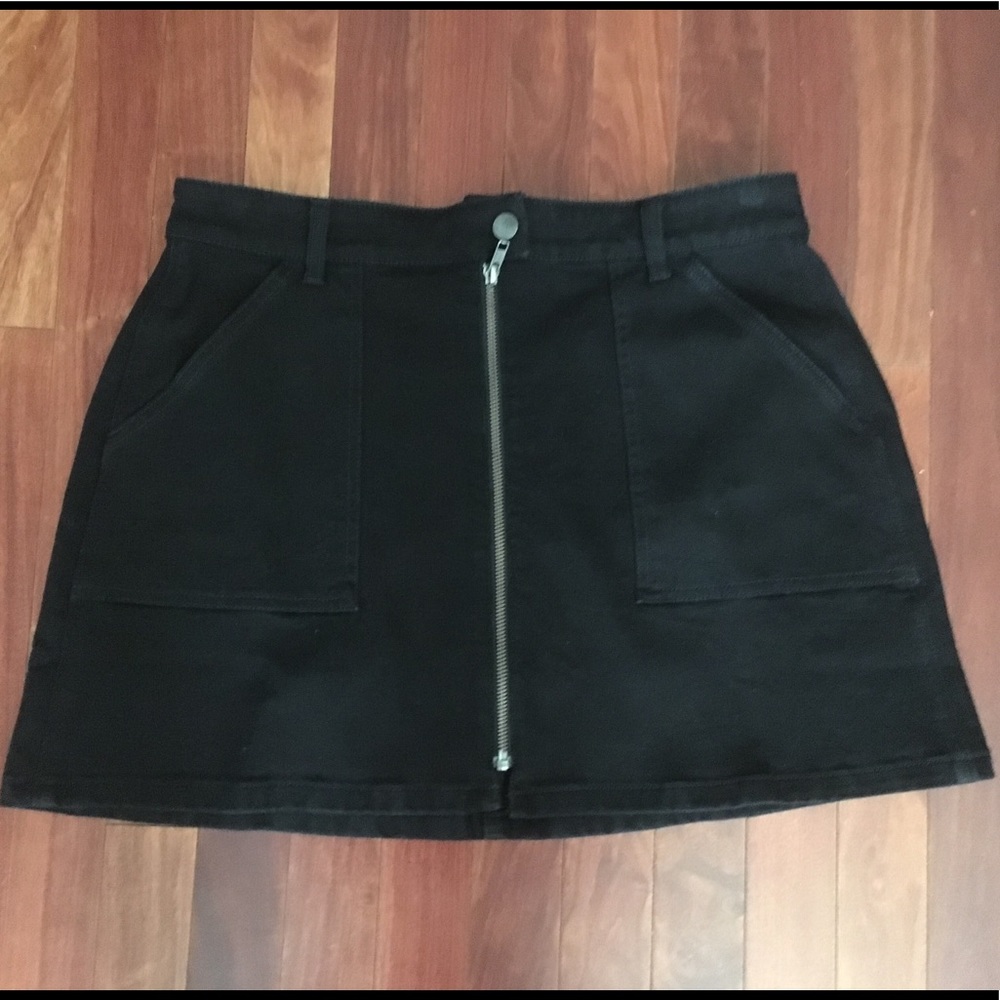 Madewell Black Jean Skirt